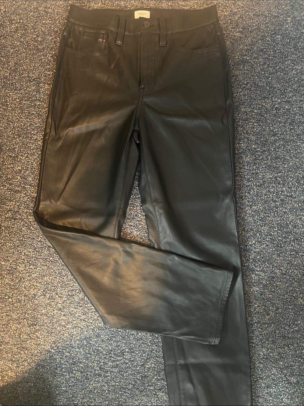 J. Crew Black Leather-Look Skinny Pants